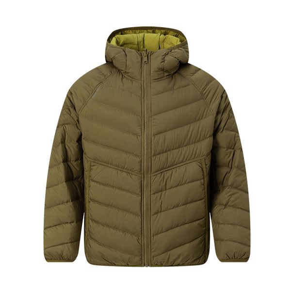 Jaqueta reversível de plumas – Casaco com capuz de penas de ganso branco 700FP (à prova de vento, design para uso urbano e ao ar livre)_voghion.com