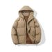 Men's 2024 Winter New Loose Hooded Solid Color Thickened Warm Couple's Puffer Jacket Cotton Coat_voghion.com