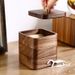 Solid Wood Dental Floss Box, New Chinese Style Black Walnut Wooden Toothpick Storage Box With Lid For Home Use_voghion.com