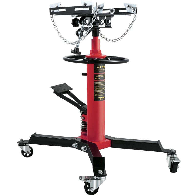 VEVOR Transmission Jack,1/2Ton/1100lbs Capacity Hydraulic Telescopic Transmission Jack, 2-Stage Floor Jack Stand with Foot Pedal, 360° Swivel Wheel, G_voghion.com