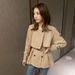2024 Autumn New Korean Edition British Style Khaki Short Windbreaker Women's Loose Small Coat Design Sense Top_voghion.com