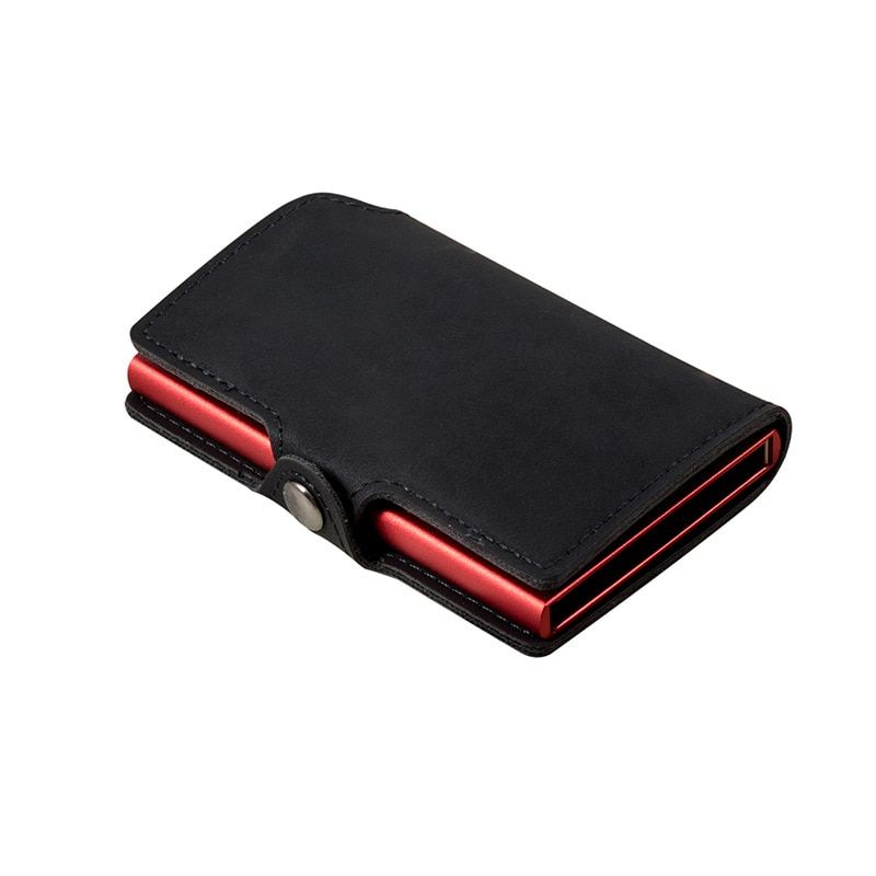 Portafoglio minimalista da uomo sottile con fermasoldi pop-up con blocco RFID porta carte di credito_voghion.com