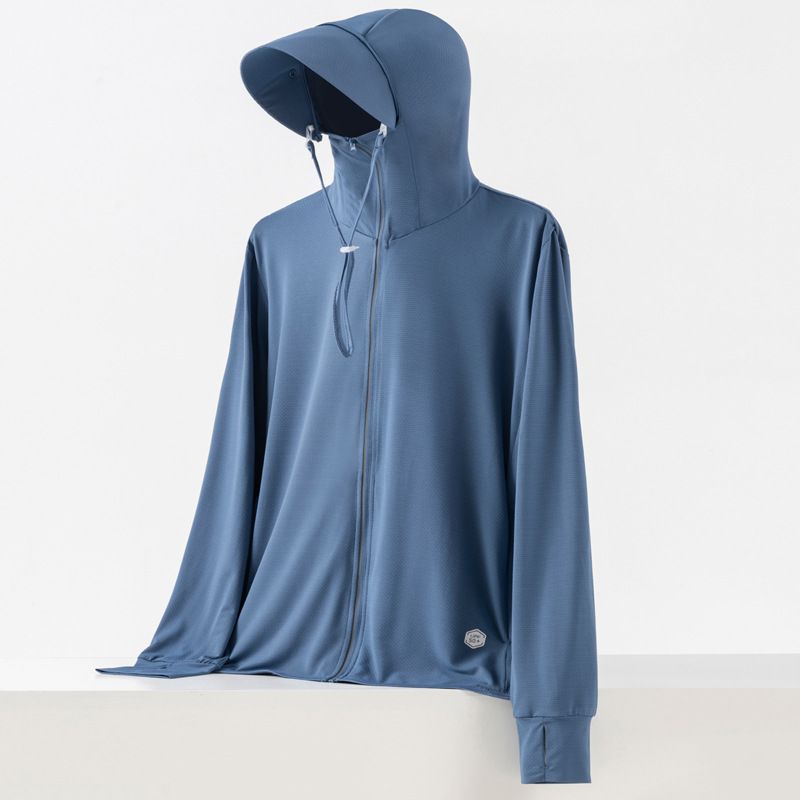 Roupas masculinas de verão, roupas de proteção solar de seda gelada, novas roupas anti-ultravioleta, finas e respiráveis, roupas de proteção solar para pesca ao ar livre, jaqueta de casal_voghion.com