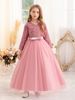 Weihnachtspartykleid für Kinder, eleganter Prinzessinnen-Stil, geeignet als Geburtstags-/Eventgeschenk, Party, Hochzeit, Blumenmädchen_voghion.com
