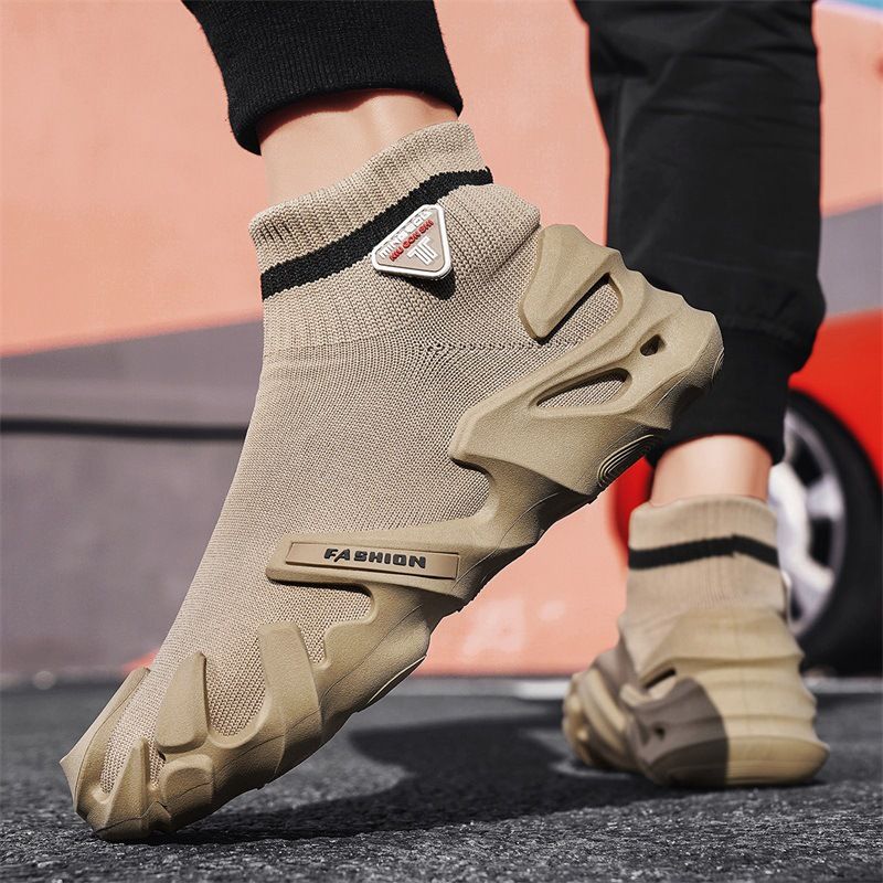 Women's Shoes Men's High Top Spring New Versatile Sports Socks Casual Trendy Shoes One Step Lightweight Non Slip Outdoor Trendy Shoes_voghion.com