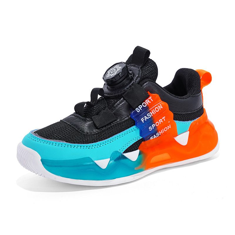 Kids Shoes Boys shoes 2024 new autumn children's rotating button sports shoes boys middle and large children running soft bottom daddy shoes_voghion.com
