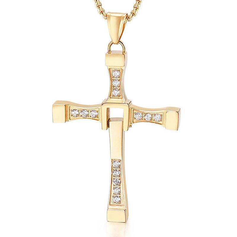 Set di gioielli da uomo, moda, vendita calda, personalità hip hop, collana con ciondolo singolo intarsiato con zirconi micro_voghion.com