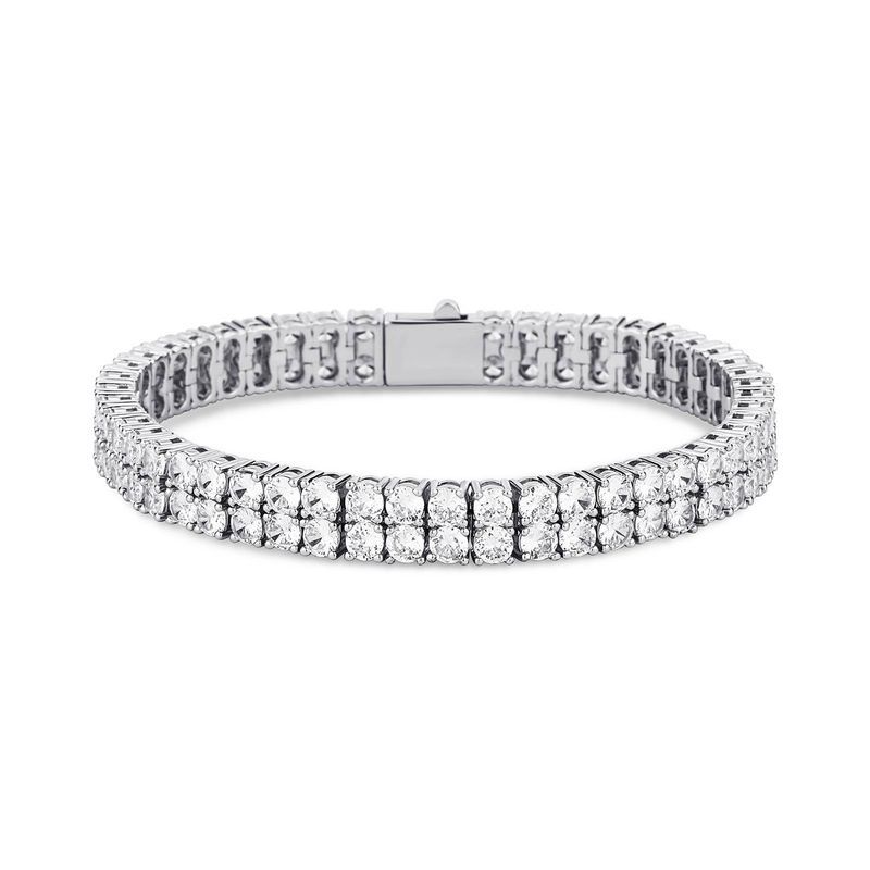 Hip Hop 4mm Micro Inlaid Zircon Dubbele Rij Tennis Armband_voghion.com