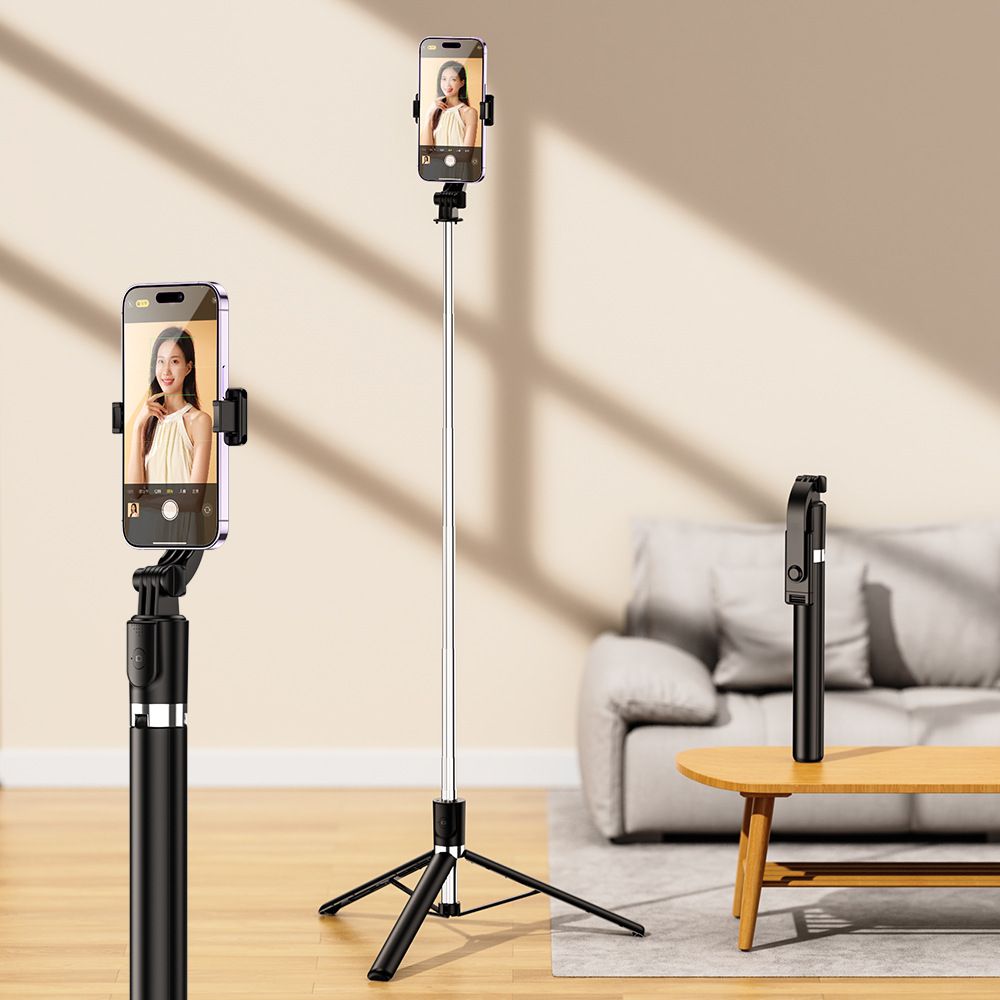 R1L Selfie Stick estensibile da 1,7 m con telecomando Bluetooth - Treppiede leggero per telefono per vlog e foto di gruppo_voghion.com