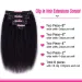 Human Hair Clip in Hair Extensions Kinky Straight Brazilian Virgin Natural Black for Women_voghion.com
