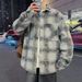 Youth Spring And Autumn New Denim For Men 2025 Trendy Handsome Checkered Shirt Jacket Casual Top_voghion.com
