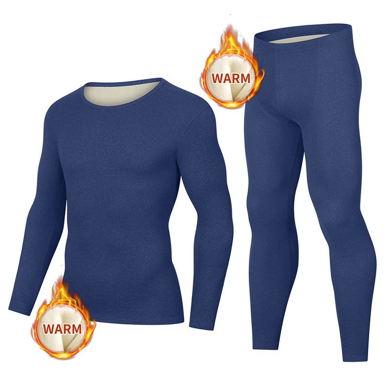 Men's Thermal Underwear Set With Fleece Lining, Thickened And Warm, Large Size, Winter Base Layer, Long Johns_voghion.com