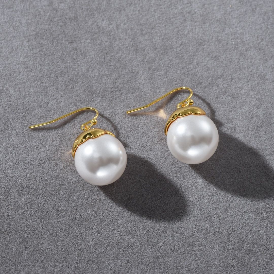 Damenschmuck Minimalistische Perlenohrstecker in Weiß & Grau, Geometrisches Design für den Alltag, Elegante und vielseitige Accessoires_voghion.com