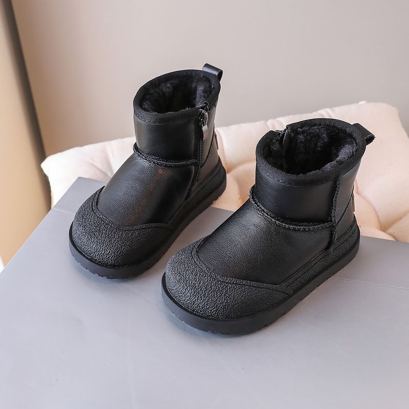 Little Black Horse Shoes 2023 Winter New Children's Snow Fashionable Versatile Boys and Girls' Baotou Big Cotton Boots_voghion.com