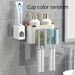 1 Set Multifunctional Toothbrush Rack And Mug Holder Wall Mounted Toothpaste And Mouthwash Storage With Toothpaste Squeezer_voghion.com