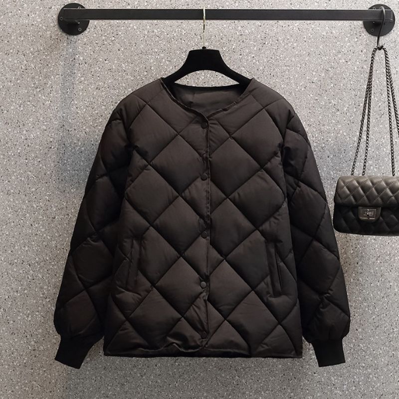 Abbigliamento da donna Cappotti invernali corti giacca di cotone leggera stile caldo piccola taglia giacca casual leggera a rombi_voghion.com