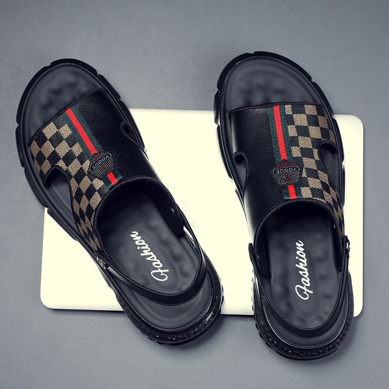 Sandalias de verano 2025, nuevas, informales, de suela suave, para playa, para hombre, de cuero, antideslizantes, de doble uso, para exteriores_voghion.com