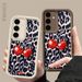 Chic Cherry Leopard Print Phone Case For Samsung Galaxy S23 S22 S21 S25 S24 S20 A35 A55 A35 A15 Note 20 Plus Ultra FE 5G Cover_voghion.com