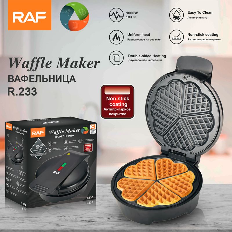 RAF European And American Cross-border Household Breakfast Waffle Fully Automatic Mini Double-sided Heating Electric_voghion.com