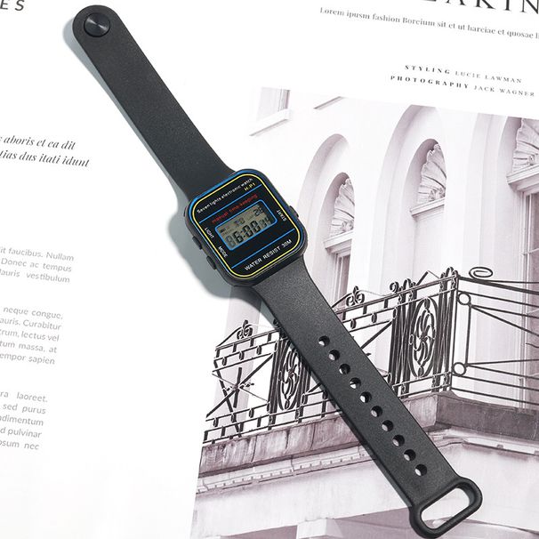 Multi Functional Button Sports Watch, Colorful Luminous Outdoor LCD Electronic Watch, Student Electronic Watch_voghion.com