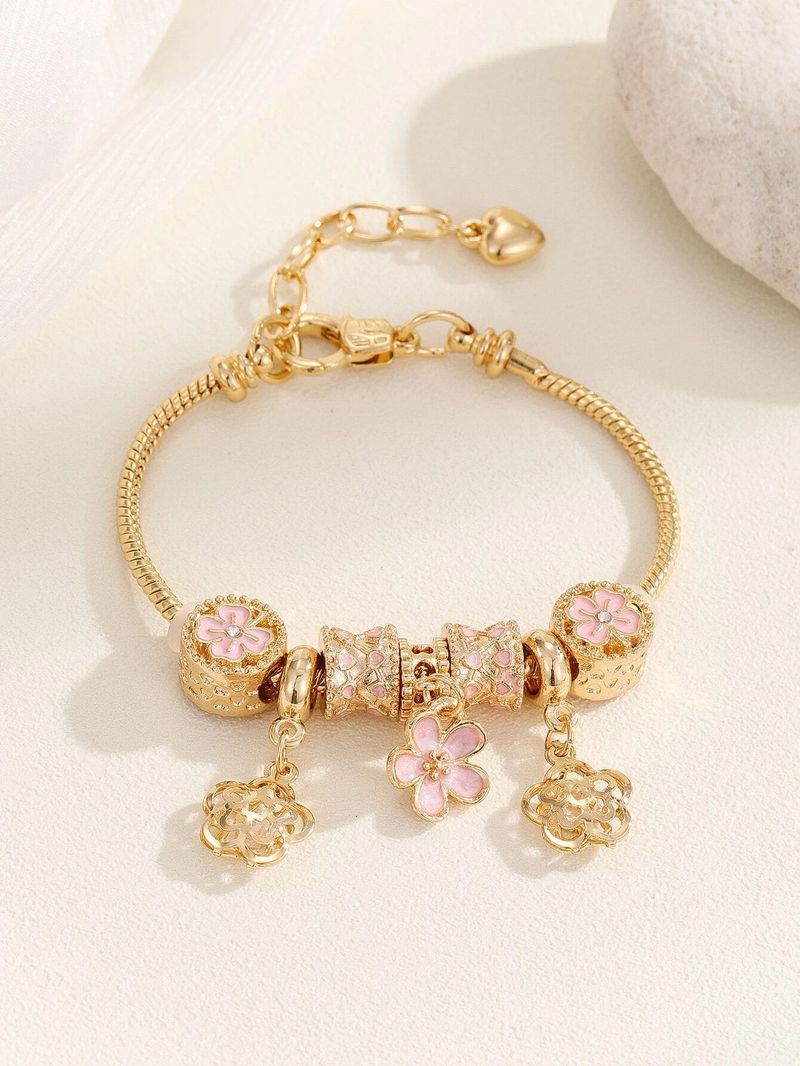 Pink Pan Family Fashion Diy Metal Celebrity Light Luxury Versatile Beaded Dola Bracelet_voghion.com
