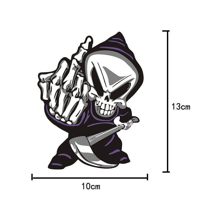 Αυτοκίνητο με κρανίο σε πολύ χαμηλές τιμές, διακοσμητικά αυτοκόλλητα με γρατσουνιές, τζάμι παραθύρου, εξατομικευμένα δημιουργικά αυτοκόλλητα_voghion.com