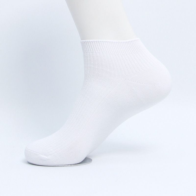Herrenbekleidung Baumwolle einfarbig Mode einfache Mesh atmungsaktive Sport Freizeit niedrige kurze Röhrenbootssocken_voghion.com
