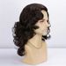 Kairuisi Men's Brown Side Part Medium Long Curly Wig - Heat Resistant Synthetic Hair With Rose Net Cap For Natural Look & Comfort (M1458)_voghion.com