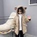 Boys' Plush-Lined Winter Jacket With Bear Ears - Warm Cotton Padded Coat For 3-7 Year Olds (Khaki/Black) - Korean Style_voghion.com