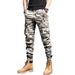 Heren camouflage cargobroek - Slim fit militaire utility-broek met trekkoord in de taille (bos/woestijncamouflage) | Streetwear & tactische stijl_voghion.com