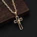 Collana audace con croce in acciaio al titanio a tre strati, accessori hip-hop da uomo_voghion.com