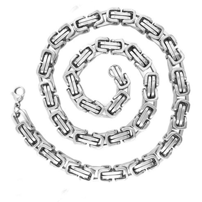 Collana da uomo in acciaio inossidabile con ciondolo bizantino in titanio Jetchain, stile hip hop_voghion.com