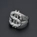 Unisex Trendiger, übertriebener Hip-Hop-Dollarzeichen-Ring mit offenem Design und Punk-Persönlichkeit_voghion.com