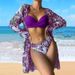 women's fashion three-piece bikini mesh  swimwear bikini_voghion.com