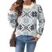 European Goods 2025 New Autumn Winter Cross-Border Retro Nordic Style Long Sleeve Round Neck Snowflake Geometric_voghion.com