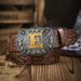 HOT Western Cowboy PU lederen riem - Heren tailleband Stierdecoratie Bloemen gegraveerd voor jeans_voghion.com
