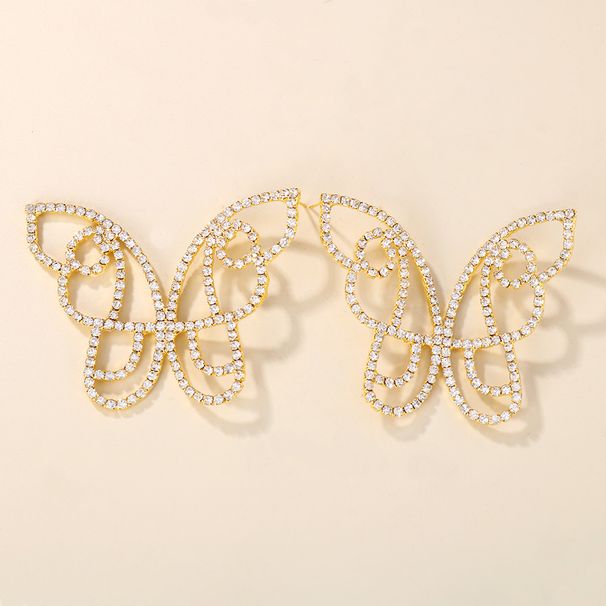 accessori per le orecchie caldi orecchini pendenti con strass a forma di farfalla grande retrò esagerati_voghion.com