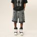 Herenkleding High Street Vibe Gewassen Distressed Raw Edge Denim Shorts Trendy Merk Multi Pocket Werkkleding Losse Shorts_voghion.com