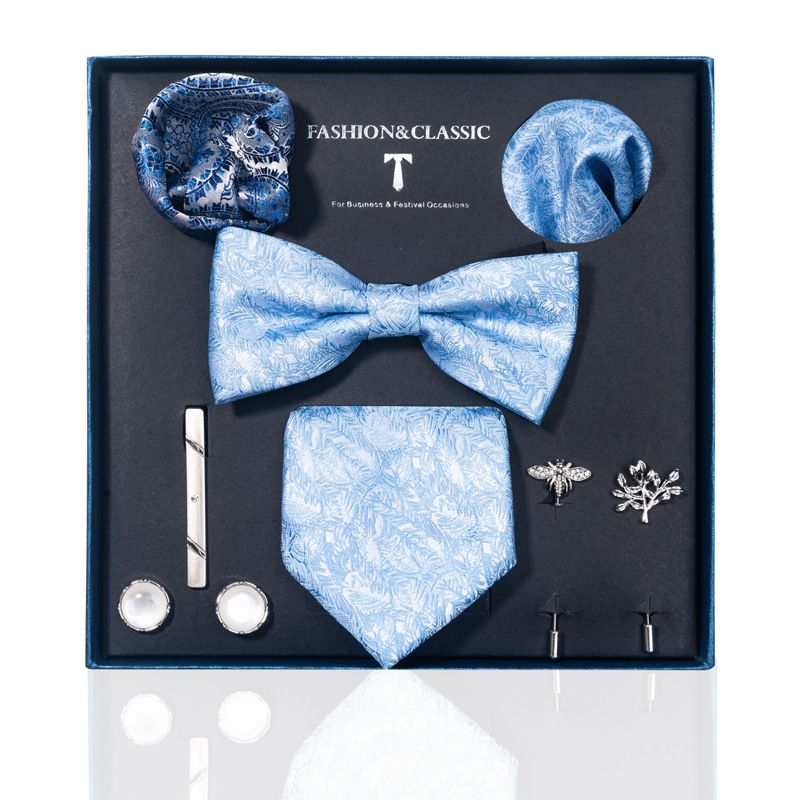 /Men's Ties & Handkerchiefs wedding groom's tie pocket square corsage gift box set men's tie ready stock wholesale_voghion.com