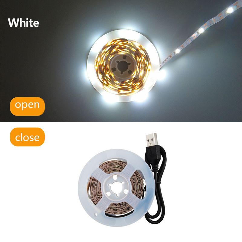 Bande lumineuse LED monochrome – USB 5 V, Plug & Play, flexible et découpable, rétroéclairage autocollant – Blanc chaud 3 000 K / Blanc froid 5 000 K_voghion.com