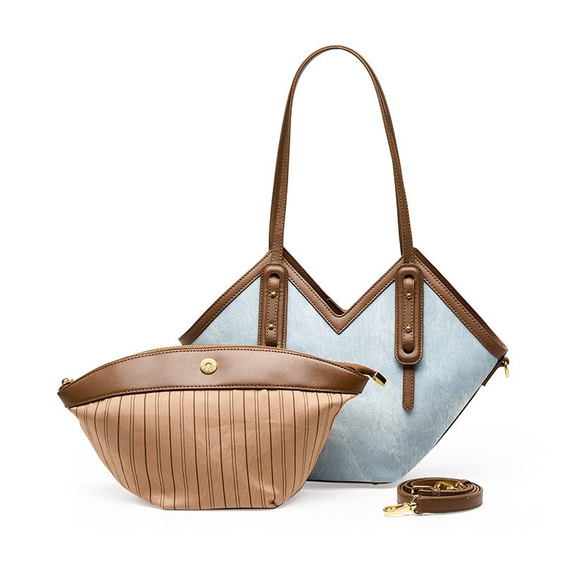 Borsa tote Lancio di un nuovo prodotto Borsa a tracolla in denim abbinata ai colori Love di alta qualità e di grande capacità Borsa a tracolla da donna di fascia alta_voghion.com