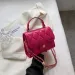 Borsa a tracolla a quadri alla moda, tracolla a catena casual per donna, borse in pelle PU, piccole borse con manico superiore 240830_voghion.com