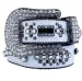 Designer Bb Simon Fashion trends Belt for Men Women Shiny diamond Black Blue white multicolour with bling rhinestones_voghion.com