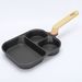 Aluminum Three-Hole Breakfast Frying 3-in-1 Non-Stick Egg Burger Magic Tool Household Flat Pan With Non-Slip Handle_voghion.com