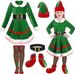 Meisjes Kerst Elf Jurk Kostuum Set Elf Rollenspel Kostuum Fluwelen Jurk Kerstkostuum_voghion.com