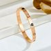 Bangles New Original Titanium Steel Open Diamond Dripping Oil Bracelet Stainless Steel Bracelet Suitable For Women's Daily Wear_voghion.com