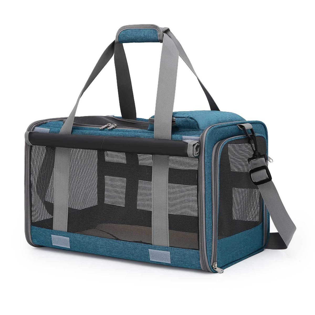 Mājdzīvnieka kaķa liela ietilpība, elpojoša telpa, Oksfordas auduma krusteniski pārnēsājama saliekama suņu soma_voghion.com