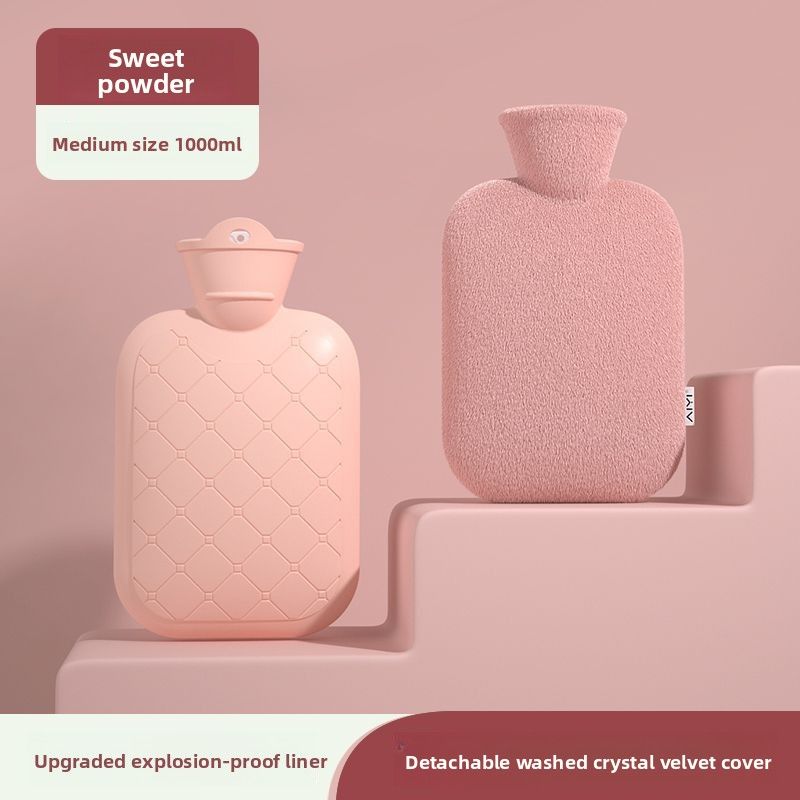 Plush Hot Bottle Refillable Warm Water Thickened Explosion-Proof 2024 Small Mini Stomach Hand Warmer Bag_voghion.com