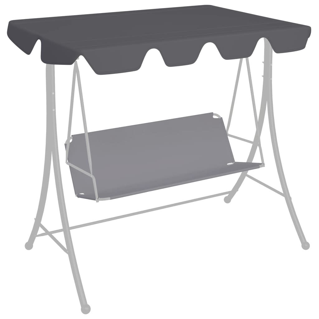 Replacement Canopy for Garden Swing Anthracite 74"/66.1"x43.3"/57.1"_voghion.com