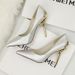 Women's Shoes pointed toe single shoes women's shoes wedding shoes red bridal shoes metal hollow suede stiletto high heels_voghion.com